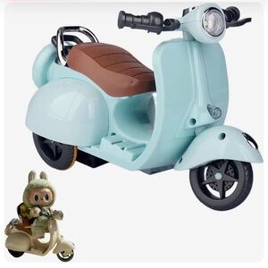 Ride-On Scooter for your Labubu- Light Blue and Brown